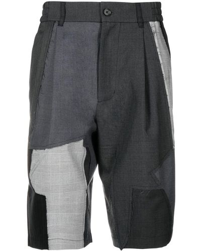 Feng Chen Wang Patchwork Knee-length Shorts - Gray