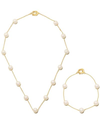 Tasaki 18kt Yellow Gold Akoya Pearl Necklace And Bracelet Set - Multicolour