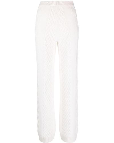 Lorena Antoniazzi Cable-knit Straight-leg Trousers - White