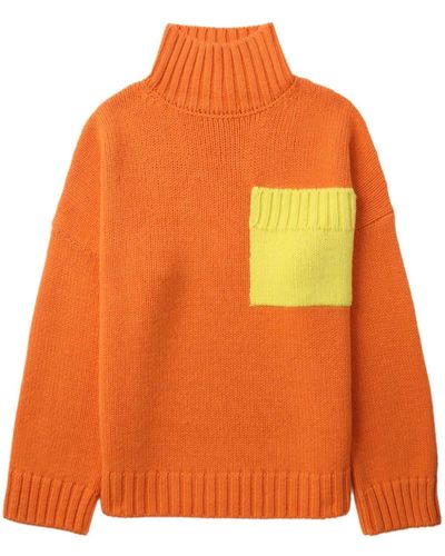JW Anderson Knitted Patch-pocket Sweater - Orange