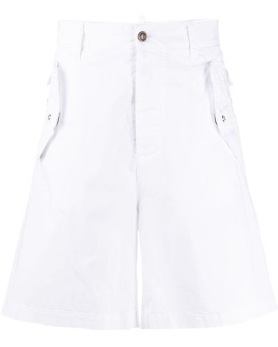 DSquared² Shorts mit Pattentaschen - Weiß
