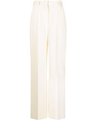 Nanushka Pantalon droit à taille haute - Blanc