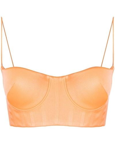 Alex Perry Cropped Bustier Top - Orange