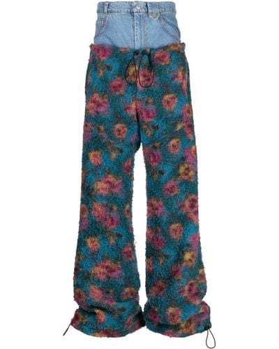 Egonlab Pantalones Jean Mouf con estampado floral - Azul