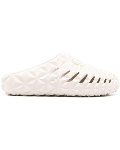 EA7 3d-pattern Cut-out Slippers - White