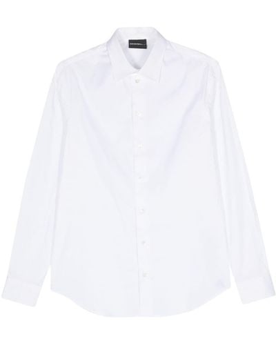 Emporio Armani Logo-tag Poplin Shirt - White