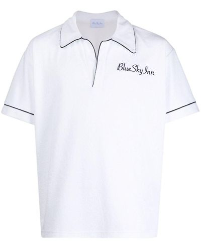 BLUE SKY INN Logo-embroidered Polo Shirt - White