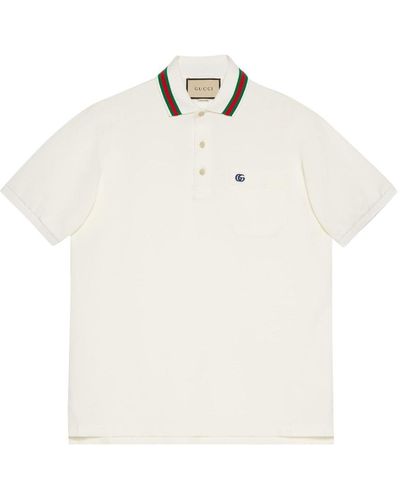 Gucci Poloshirt Met Geborduurd Logo - Wit