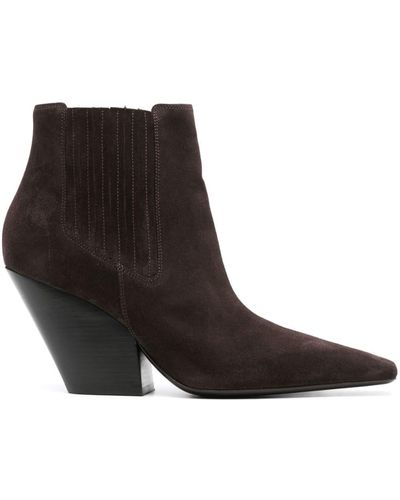 Casadei Anastasia 100mm Western-style Suede Boots - Black