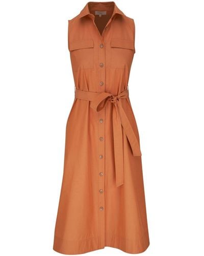 Antonelli Belted Shirt Dress - Brown