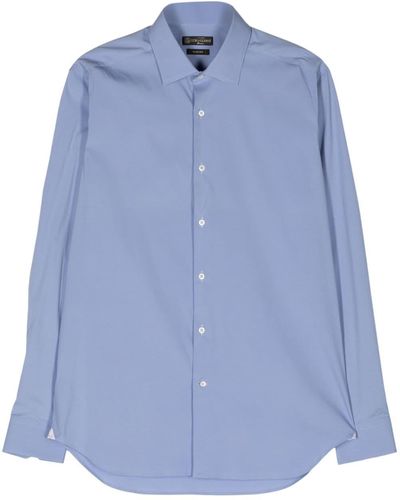 Corneliani Geknöpftes Hemd mit Eton-Kragen - Blau