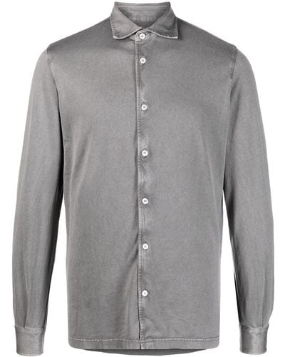 Fedeli Long-sleeved Cotton Shirt - Gray