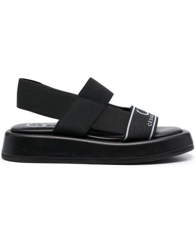 Casadei Padded Flat Sandals - Black