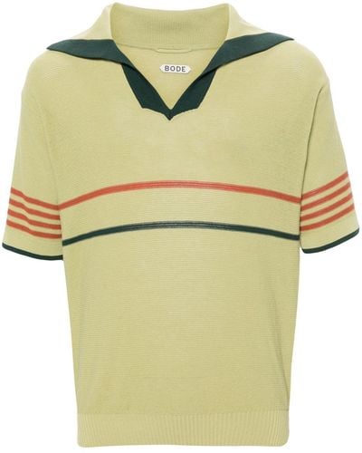 Bode Palmer Knitted Polo Shirt - Green