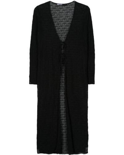 Bimba Y Lola Monogram-jacquard Knitted Cardigan - Black