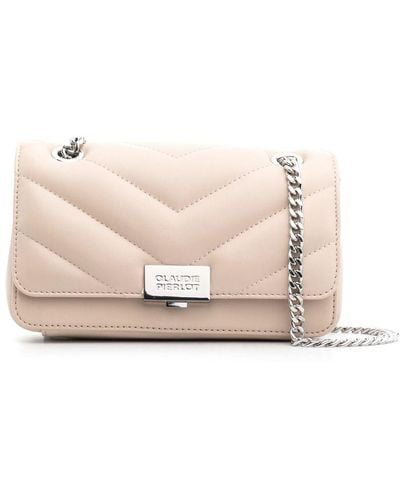 Claudie Pierlot Padded-leather Chain-link Strap Bag - Natural