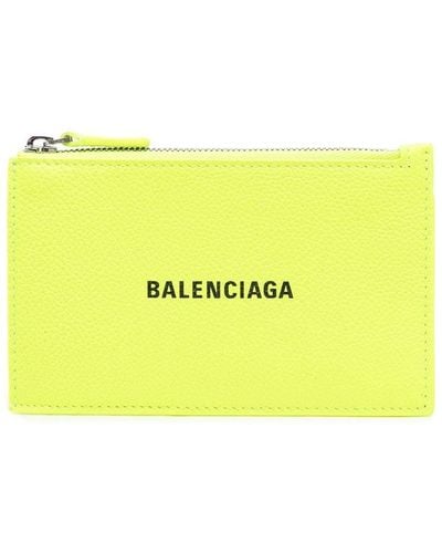 Balenciaga Porte-cartes à logo imprimé - Jaune