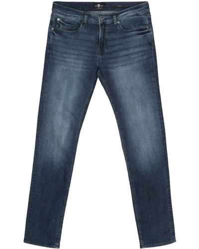 7 For All Mankind ミッドライズ スリムジーンズ - ブルー