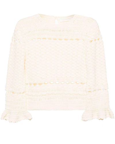 Zimmermann Waverly Crochet Sweater - Natural