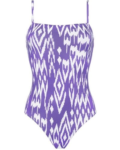 Eres Cloud Geometric-print Swimsuit - Purple