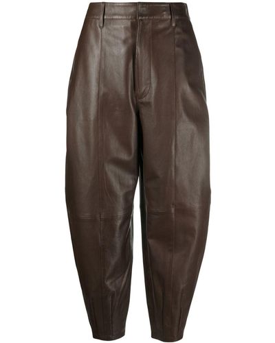 Polo Ralph Lauren Tapered Leather Pants - Brown