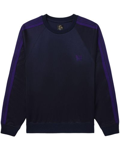 Needles Sweater Met Geborduurd Logo - Blauw