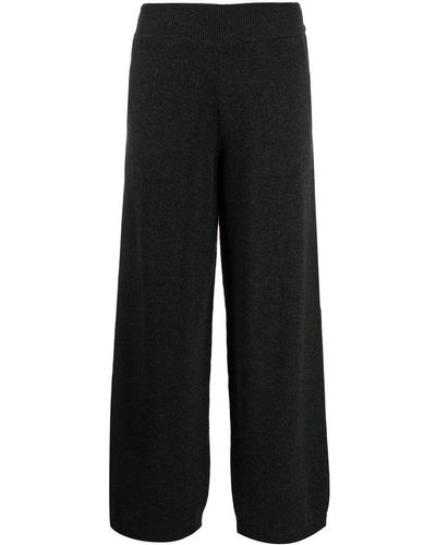 Barrie Wide Leg Knitted Trousers - Black