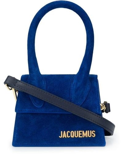 Jacquemus Le Chiquito Handbag In Blue Suede