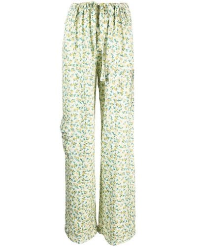 Cormio Floral-print Drawstring-waist Trousers - Green