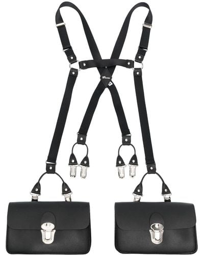 Noir Kei Ninomiya Adjustable-strap Leather Braces - Black