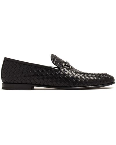 Barrett Woven Leather Loafers - Black