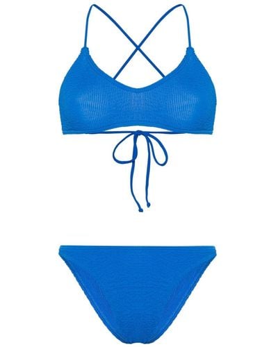 Bondeye Selena Sinner Shirred Bikini - Blue