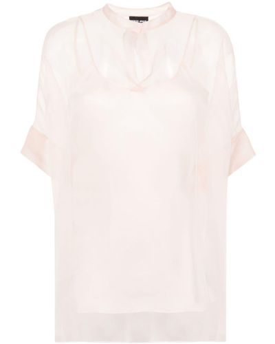 Giorgio Armani Semi-transparente Bluse - Weiß