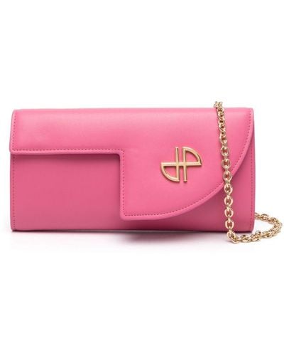 Patou Jp Chain-link Leather Clutch Bag - Pink