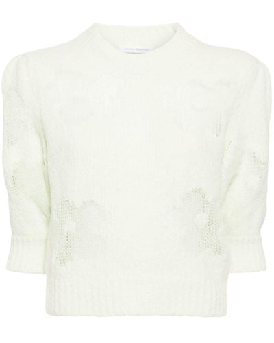 Cecilie Bahnsen Vienne Floral Intarsia Sweater - White