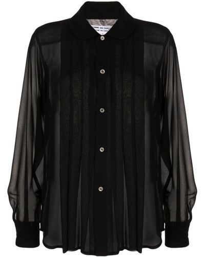Black Sheer Long Sleeve Blouses for Women - Up to 71% off | Lyst