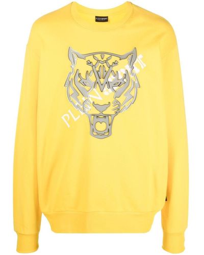 Philipp Plein Sweatshirt mit Tigerkopf - Gelb