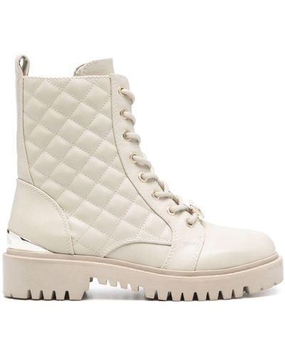 Guess USA Diamond-quilted Ankle Boots - Natural