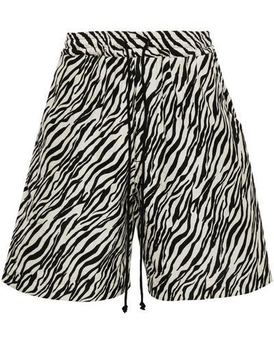 Song For The Mute Zebra-print Elasticated-waist Shorts - Black