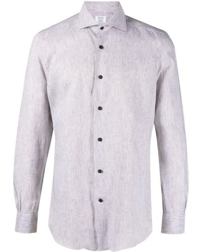 Mazzarelli Striped Long-sleeve Shirt - Blue