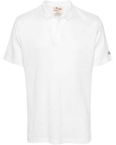 Mc2 Saint Barth Fraser Linen Polo Shirt - White