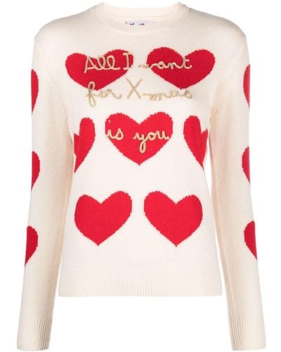 Mc2 Saint Barth Pull à broderie All I Want for X-Mas is You - Rose