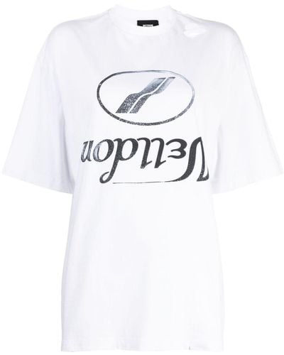 we11done T-Shirt mit grafischem Print - Weiß