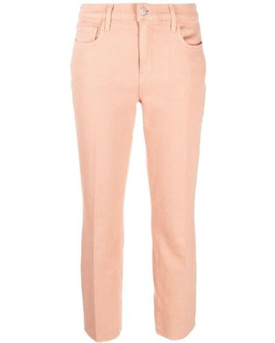 L'Agence Low-waist Cropped Jeans - Pink