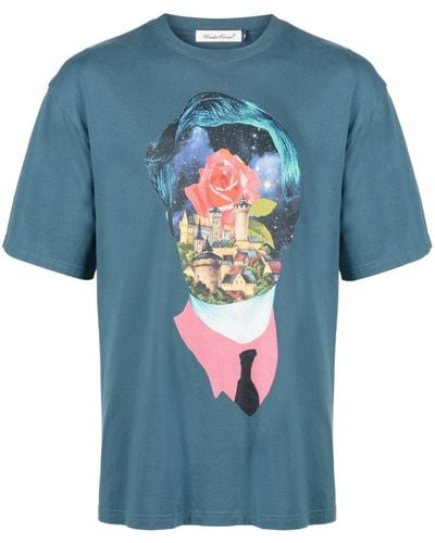 Undercover Graphic-print Cotton T-shirt - Blue