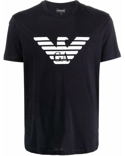 Emporio Armani T-shirt à logo Eagle - Noir