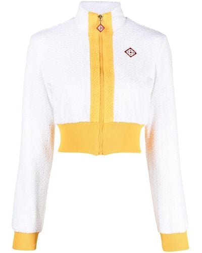 Casablancabrand Monogram Zipped Track Jacket - Yellow