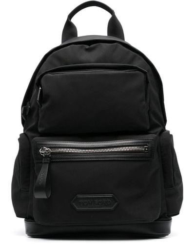 Tom Ford Logo-appliqué Backpack - Black