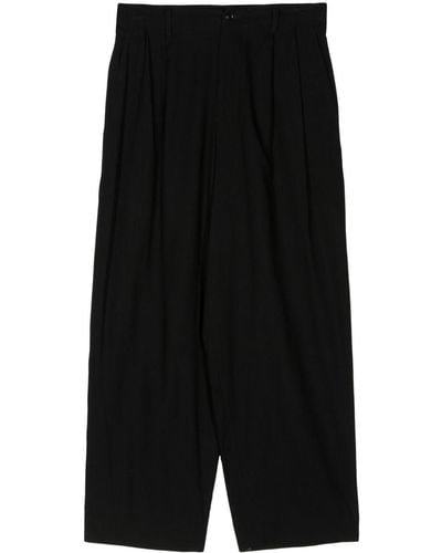Y's Yohji Yamamoto Mid-rise Straight Trousers - Black