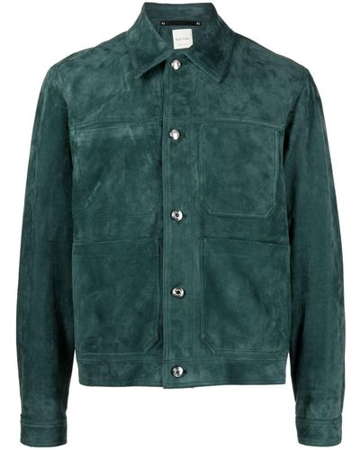 Paul Smith Hemdjacke aus Wildleder - Grün